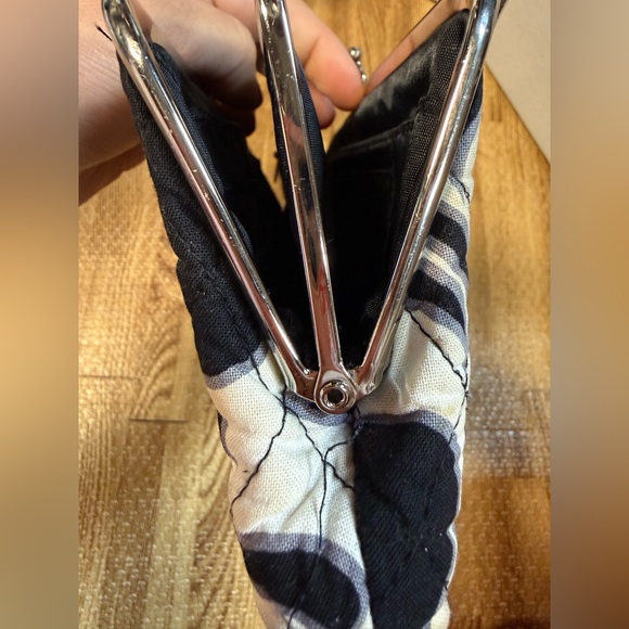 Vera Bradley Black Quilted Wallet. Clearly used, with visible signs of stains. - Picture 6 of 10